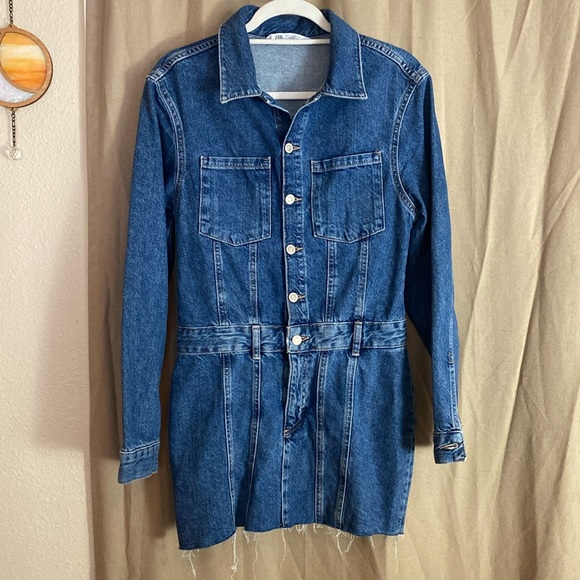 Zara Denim Mini Dress S - Picture 2 of 15